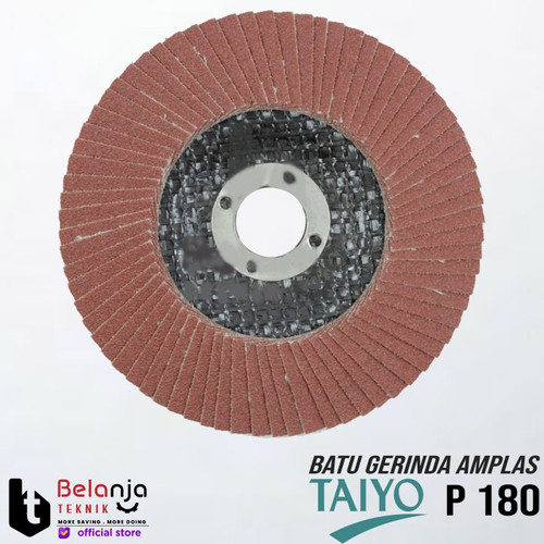Taiyo Mata Batu Gurinda Amplas Susun 4" Inch Grid Grit 180 Flap Disc 4