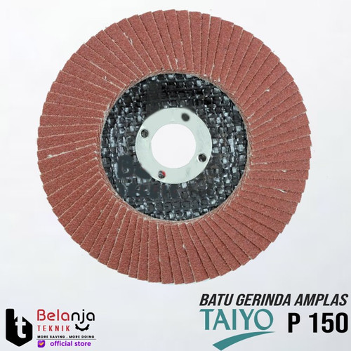 Taiyo Mata Batu Gurinda Amplas Susun 4" Inch Grid Grit 150 Flap Disc 4