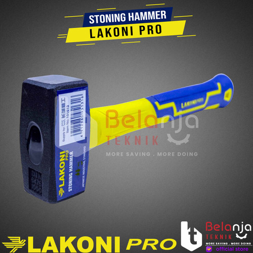 Jetjo Tools Palu Batu Gagang Fiber 2 KG Stoning Hammer 2KG Martil Beton