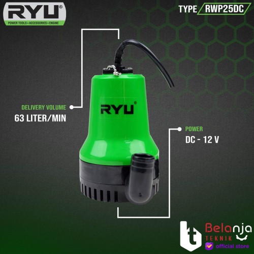 RYU Mesin Pompa Celup RWP 25 DC Water Pump RWP25DC Kolam Ikan Aquarium