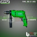 RYU Mesin Bor Tangan RID 13-1 REB Bor Impact Drill 13 MM Set Koper ORI