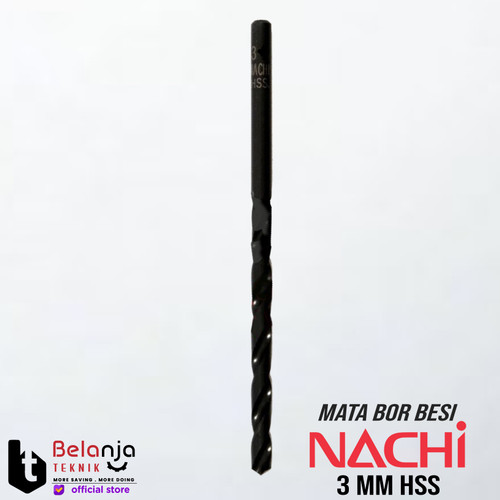 Nachi Mata Bor Besi HSS 3 mm Shank Lurus Drill Bit 3mm Original