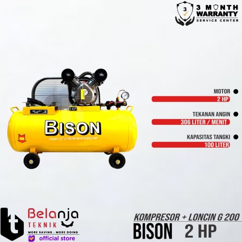 Bison Mesin Kompresor Angin 2 Hp Loncin G 200 6.5 Hp Air Compressor