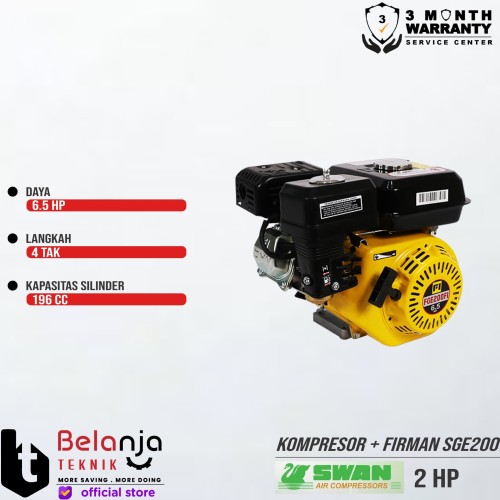 Swan Mesin Kompresor Angin 2 Hp Firman SFE 200 6.5 Hp Air Compressor