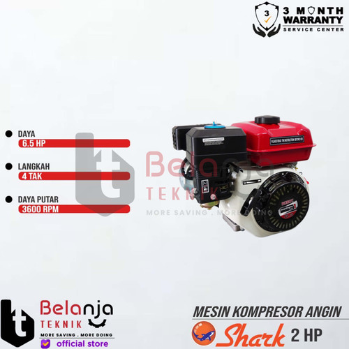 Shark Mesin Kompresor Udara 2 Hp Robot GX 200 6.5 Hp Air Compressor