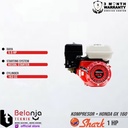Shark Mesin Kompresor Udara 1 Hp Honda Gx 160 5.5 Hp Air Compressor