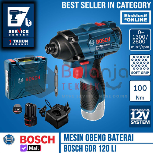 BOSCH Mesin Obeng Baterai GDR 120 LI Cordless Impact Screwdriver