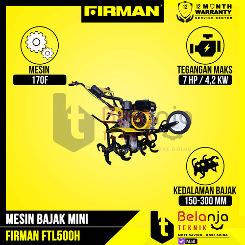 Firman Mesin Traktor Mini FTL 500 H Tiller Tanah Ladang Kering FTL500H
