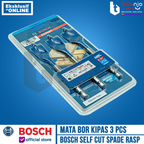 Bosch Self Cut Spade Bits Mata Bor Kipas Kayu Set 3 Pcs 3Pcs Selfcut