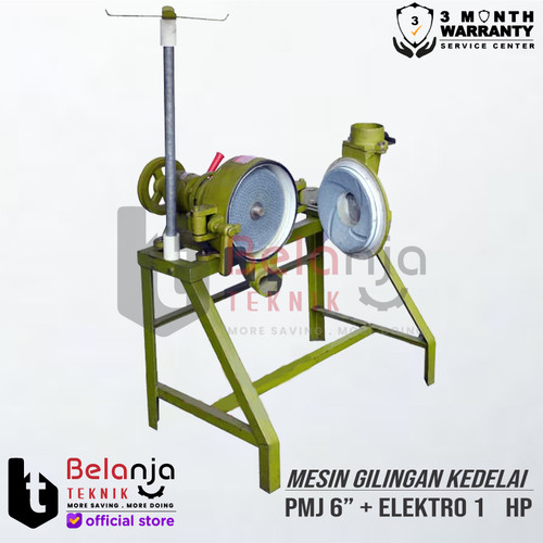 Mesin Gilingan Kedelai-Tahu 6" PMJ + Elektro Motor 1HP 1Phase 4Pole