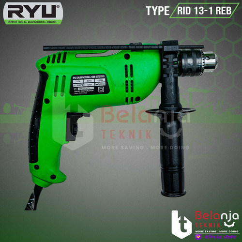 RYU Mesin Bor Tangan RID 13-1 REB Bor Impact Drill 13 MM Set Koper ORI