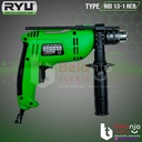 RYU Mesin Bor Tangan RID 13-1 REB Bor Impact Drill 13 MM Set Koper ORI