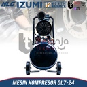 Izumi NLG Mesin Kompressor Angin Portable 3/4 HP 24 Liter Oilless Air Compressor 0.75 HP Tanpa Oli