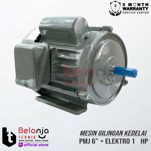 Mesin Gilingan Kedelai-Tahu 6" PMJ + Elektro Motor 1HP 1Phase 4Pole