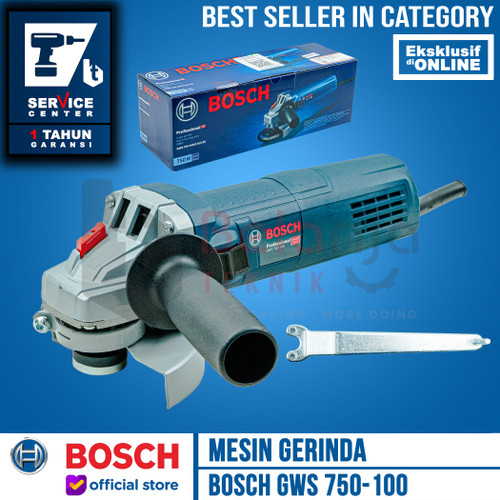 BOSCH Mesin Gerinda Tangan Listrik 4" GWS 750-100 Angle Grinder 4 Inch