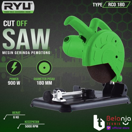 RYU Mesin Cutting Off RCO 180 Potong Besi 7 Inch 900 Watt ORIGINAL 7"