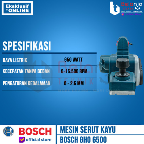 Bosch Mesin Serut Kayu Ketam GHO 6500 Planner Blade Mesin Sugu 650Watt