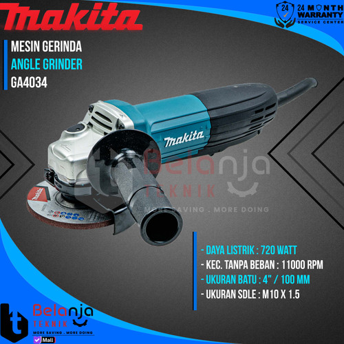 Makita Mesin Gurinda Tangan GA 4034 4 Inch 100 mm 720 Watt GA4034