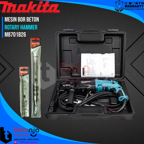 Makita Mesin Bor Beton M 8701 B 26 SDS Rotary Hammer 3 Mode M8701B26