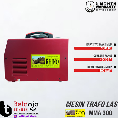 Black RHINO Mesin Travo Las MMA 300 A DC INVERTER Welder BEST SELLER