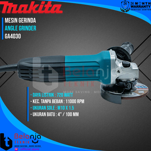 MAKITA Mesin Gerinda 4 Inch GA 4030 100 mm 720 Watt GA4030 4" Gurinda