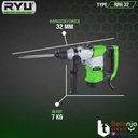 RYU Mesin Bor Bobok BETON RRH 32 Demolition Hammer RRH32 1350 WATT