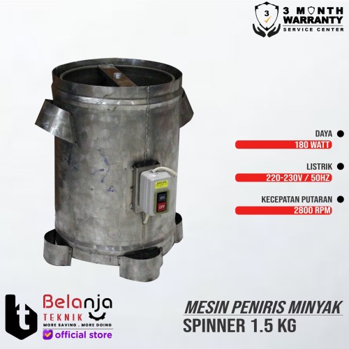 Mesin Peniris Minyak 1.5 KG 180 Watt Spinner 1.5KG