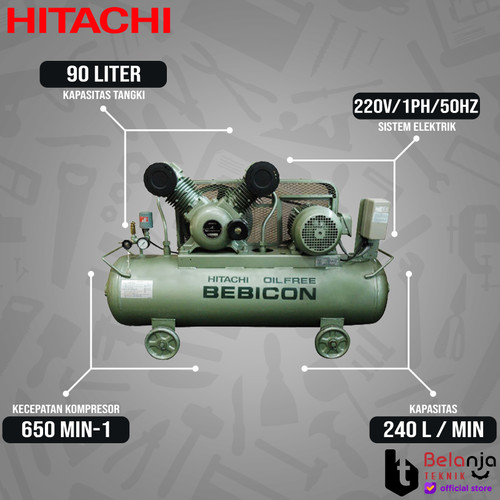 HITACHI Air Compressor Bebicon 2.2OP-9.5GS5A 3 HP Kompresor Angin 3HP