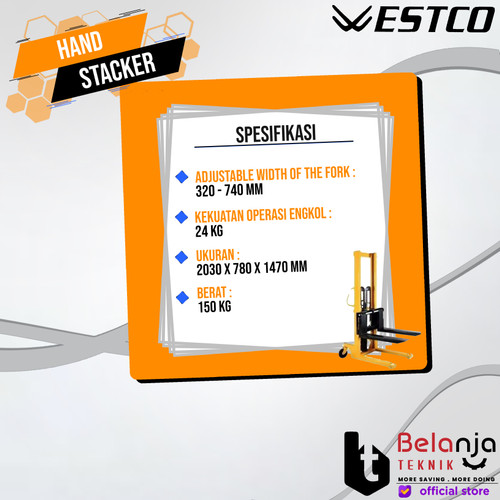 WESTCO Hand Stacker Lift CYTE 1016 Forklift CYTE1016 1 Ton TERMURAH