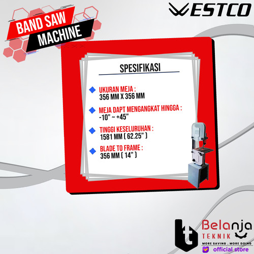 WESTCO Band Saw Machine MJ3435 14 Inch Mesin Gergaji Kayu MJ 3435 14"