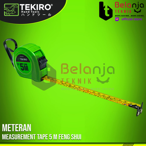 TEKIRO Meteran Feng Shui 5 M Measruing Tape Roll Matic 5 Meter Tekiro