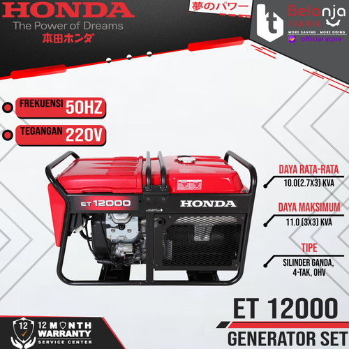 Honda Generator Set Bensin ET 12000 9000 Watt Genset 9000W ET12000