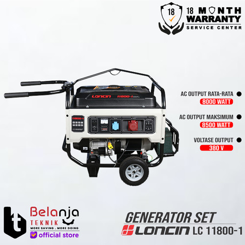 LONCIN Generator Set Bensin LC 11800-1 8500 Watt Genset 3 Phase eSTART