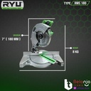 RYU Mesin Potong Alumunium Kayu RMS 180 Mitre Saw 7" Miter Saw 7" Inch