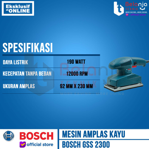 Bosch Mesin Amplas Kayu GSS 2300 Orbital Sander Persegi GSS2300 190 W