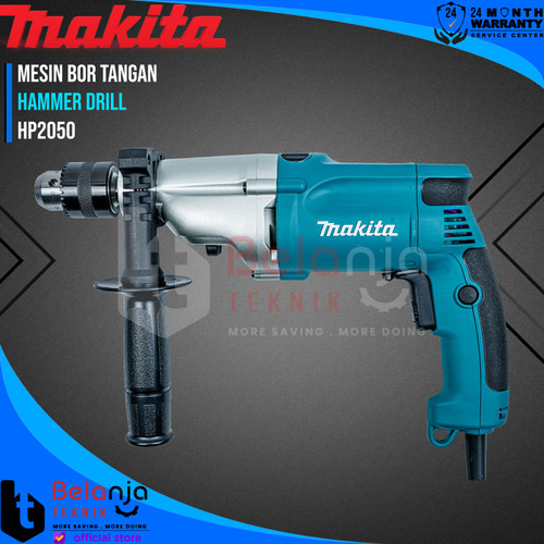 Makita Mesin Bor Tangan HP 2050 Beton Besi Kayu 720 Watt 20mm HP2050