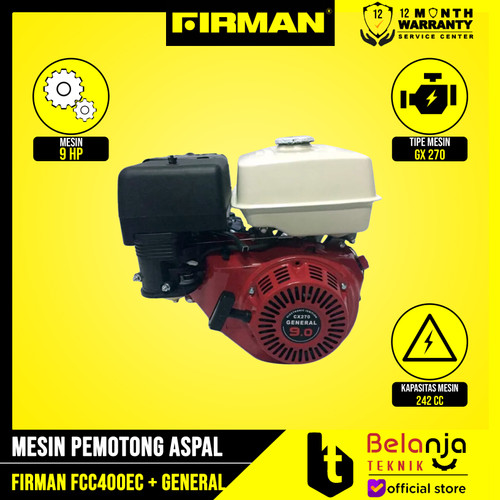 FIRMAN Mesin Potong Aspal FCC 400 EC Concrete Cutter General GX 270