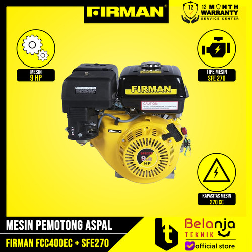 FIRMAN Mesin Potong Aspal FCC 400 EC Concrete Cutter Penggerak SFE 270