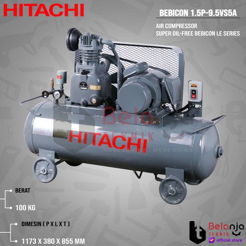 HITACHI Air Compressor Bebicon 1.5P-9.5VS5A 2 HP Kompresor Angin 220V
