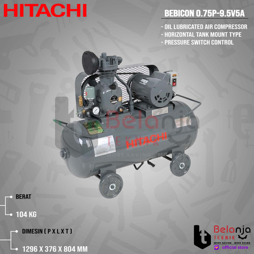 HITACHI Air Compressor Bebicon 0.75P-9.5V5A 1 HP Kompresor Angin 1HP
