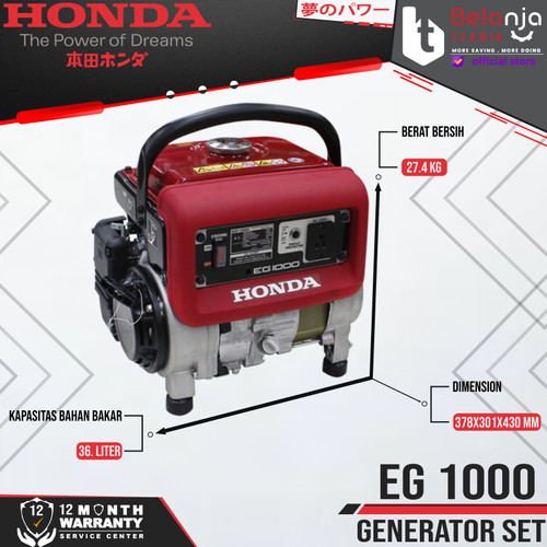 HONDA Generator Set Bensin Portable EG1000 800 Watt Genset EG 1000