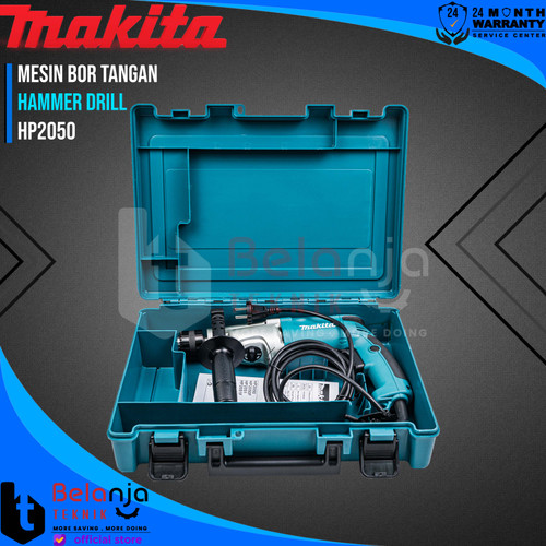 Makita Mesin Bor Tangan HP 2050 Beton Besi Kayu 720 Watt 20mm HP2050