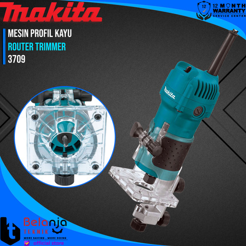 Makita Mesin Profil Kayu 3709 Mesin Router Trimmer 530 Watt Makita3709