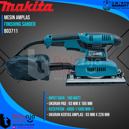 Makita Mesin Amplas BO 3711 Finishing Sander 200 Watt BO3711