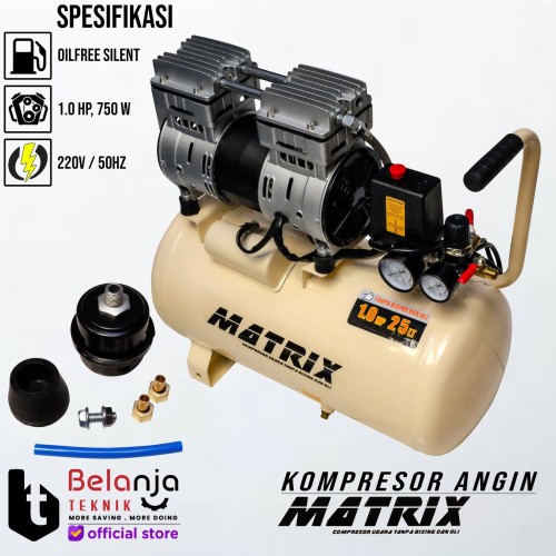 MATRIX 1 HP 25 Liter OIL LESS AIR COMPRESSOR - KOMPRESOR ANGIN