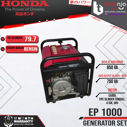 Honda Genset EP 1000 750 Watt Generator Set Listik EP1000 Genset Mini