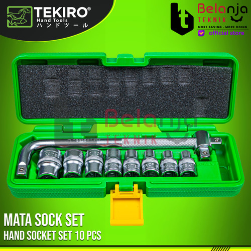 TEKIRO Kunci Shock Set 6 PT 1/2" Inch 8 - 24 MM 10 Pcs Kunci Sock Set