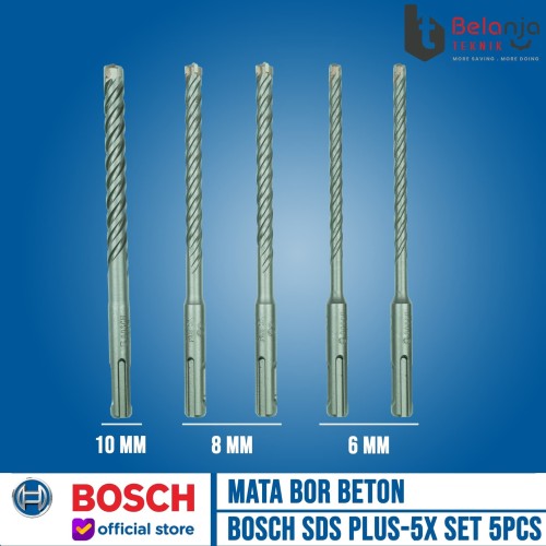 Bosch Hammer Drill Bits Set Mata Bor Beton Set 6 -10 mm SDS Plus-5X