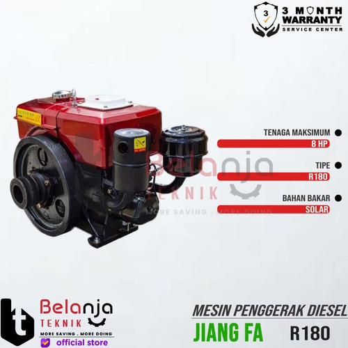 Jiang Fa Mesin Penggerak Alternator Diesel R 180 8 HP Diesel Solar R180