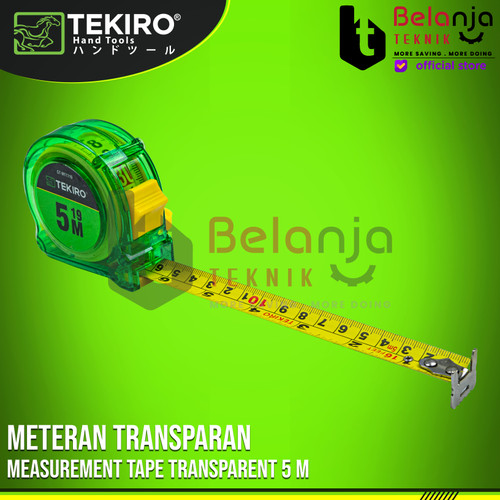 TEKIRO Meteran Transparan 5 M Roll Matic Meter 5 Meter Tekiro